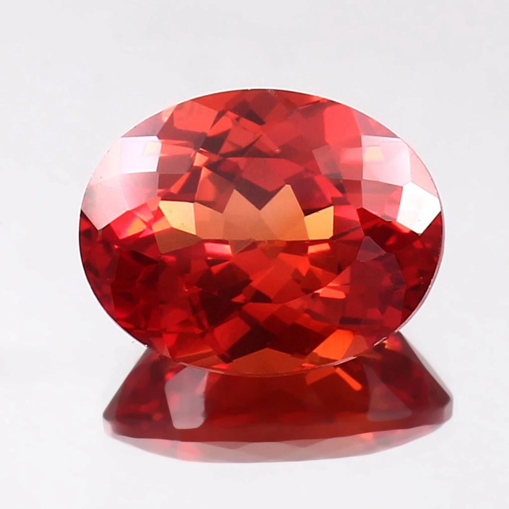 Orange To Red Natural Padparadscha Sapphire Oval 12.5 Ct Certified Gemstone
