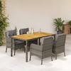 VidaXL Garden Dining Set with Cushions 5 Pcs, Patio Table and Chairs, Outdoor Furniture Terrace, Modern, 3211874