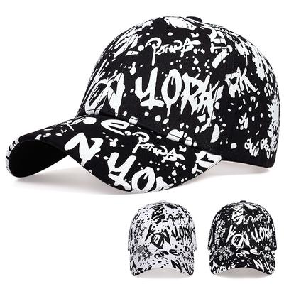 Letters Graffiti Print Baseball Cap Fashion Outdoor Cotton Dad Hat Casual Sports Hip-hop Hats Men and Women Wild Caps