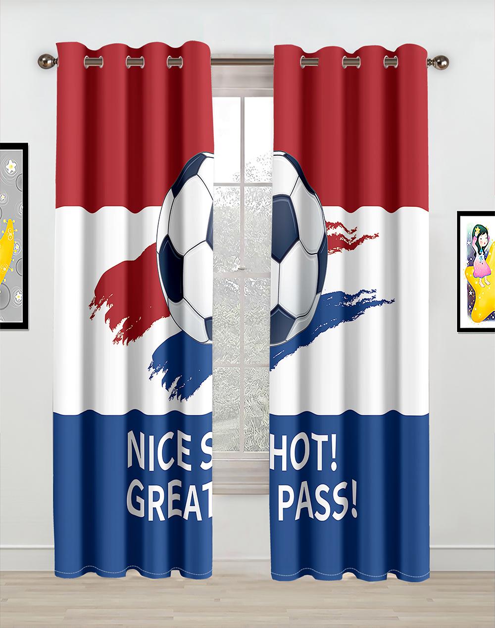 

Футбол Спортивные Шторы для Гостиной Спальни Мальчика Оконные Шторы Для Ванной Комнаты Детские Шторы, 2 Шт. Бесплатная Доставка Small2x25W60H(CM)&Grommet Top