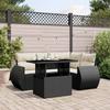 VidaXL Garden Lounge Set 5 Pcs with Cushions Black Braided Resin 3268506