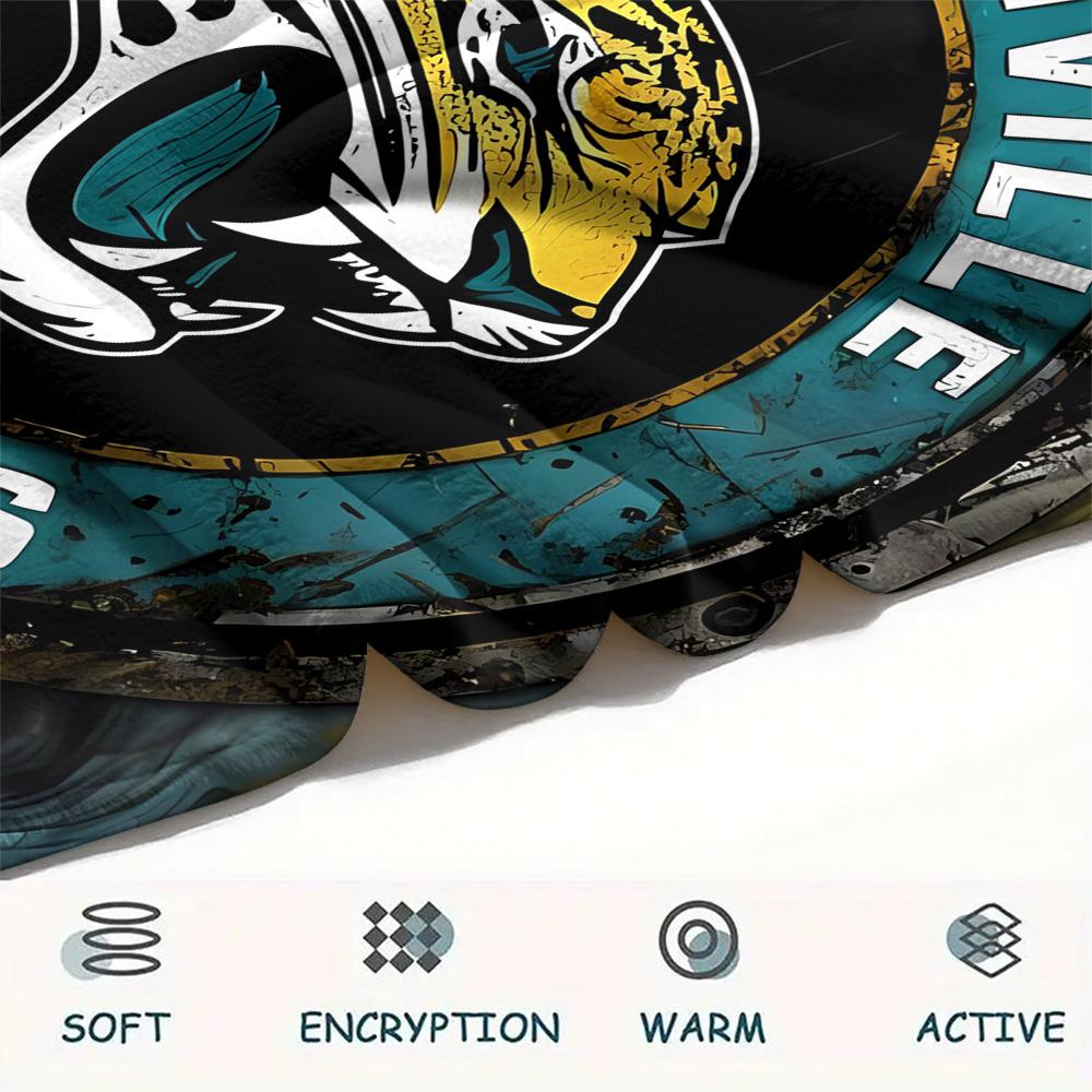 Jacksonville Jaguars Print Flannel Blanket, High Quality Comfortable for All Seasons, Home Decor, Warmth and Comfort, Perfect for Christmas Gifts