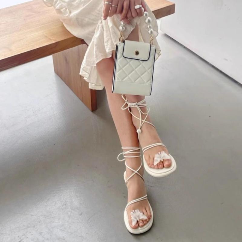 Fashion Women's Sandals Sexy Clip Toe-foot Nude Straps for Women's Shoes Summer New Beige Butterfly Low Heel Comfortable Sandals