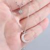 2024 Women's Sterling Silver Star & Moon Double Layer Necklace: Light Luxury, Personalized Summer Clavicle Chain