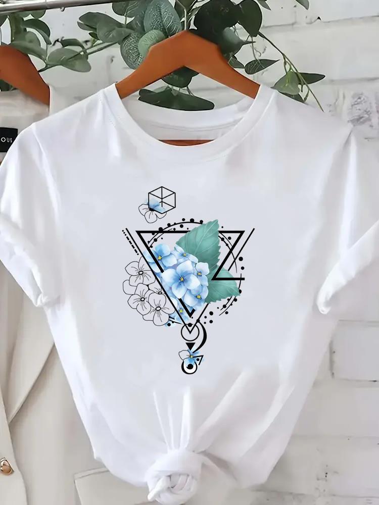 (Asian Size) T Shirt Tee Feather Trend Cute Top Clothing Fashion Women Casual Printed Lady Female Graphic  Short Sleeve T-shirts