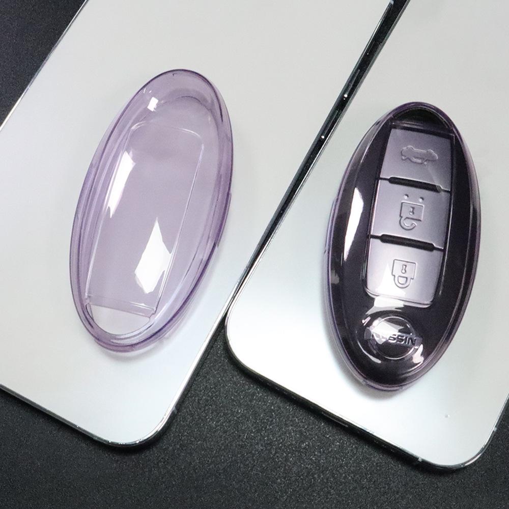 

Чехол для ключа Nissan: Совместим с Sylphy, Lavida, Qashqai, Teana, Kicks, Sunny - Прозрачный чехол-брелок прозрачный/фиолетовый