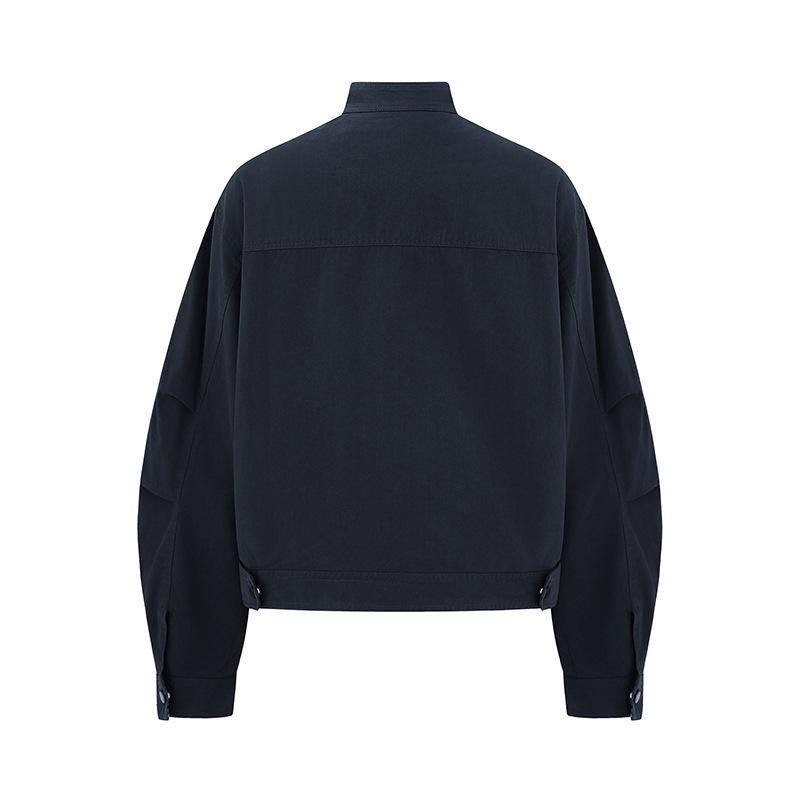 QIYOU Autumn 2025 Retro Japanese Unisex Stand Collar Bomber Jacket