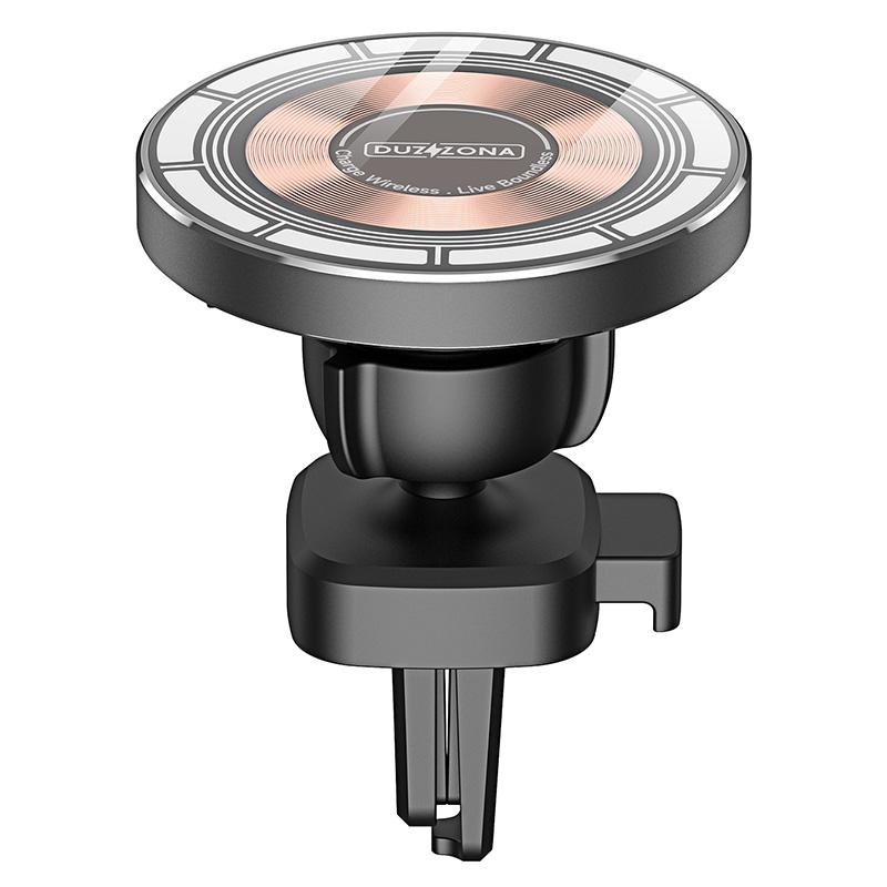 

DUZZONA V2 15W Магнітний бездротовий автомобільний зарядний пристрій з обертанням на 360 градусів, прозорий, для iPhone серії 16-15 Type A