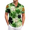 Men's Casual Short-sleeved Shirt Slim Fit Stylish Men's St. Patrick Print