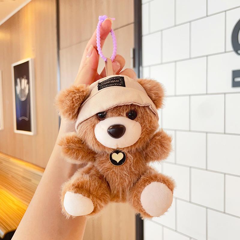 New small bear plush hanging doll toy puppet cartoon keychain plush toy backpack hanging piece decoration pendant small gift