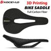 KS07 3D Printed Carbon Fiber Bicycle Saddle Road Mountain Bikes T800 Reinforced Racing Seat