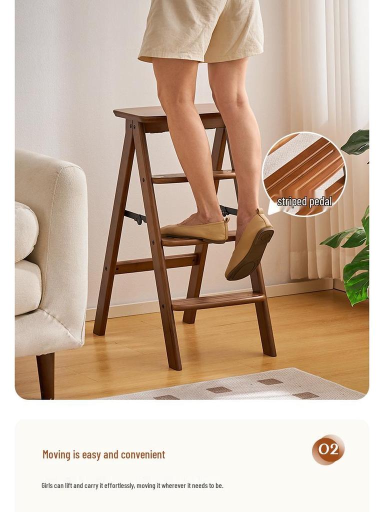 Multifunctional Household Foldable Stool & Ladder for Kitchen and Bar Use