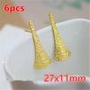 6-10pcs Brass Metal Flower Studs Earrings Pins DIY Earrings Stud Hooks Jewelry Making Accessories Findings