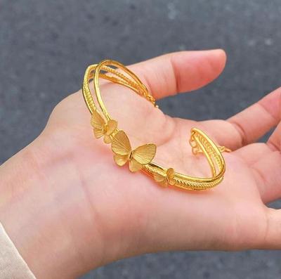 Xiaohongshu Style Gold Butterfly Bracelet: Elegant Luxury Bangle with Niche Design
