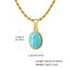 Trendy Natural Oval Necklace for Men Boys,Waterproof Small Natural Stone Geometric Pendant,Energy Magnetic Field Jewelry Gift