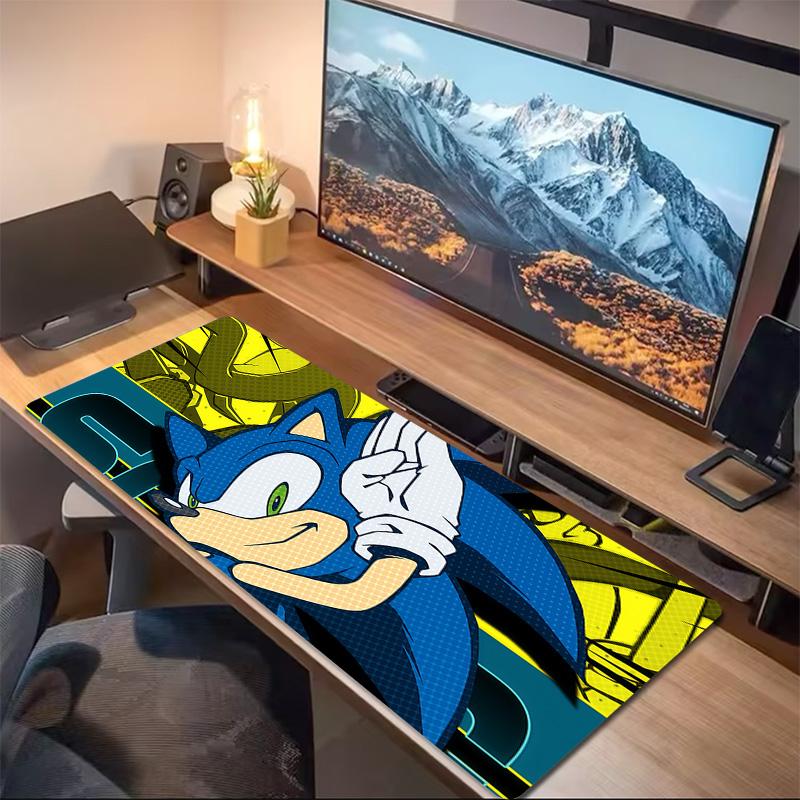 Sonic Vibes Print  Cushion Non-slip Laptop Tablet Big Mousepad XXL Mat Mini PC Playmat With Lock Edge