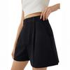 High Waist Wide Leg Shorts for Women Tailored Fit Pleated Front Belt Loops Casual Summer Bottoms with Side Pockets