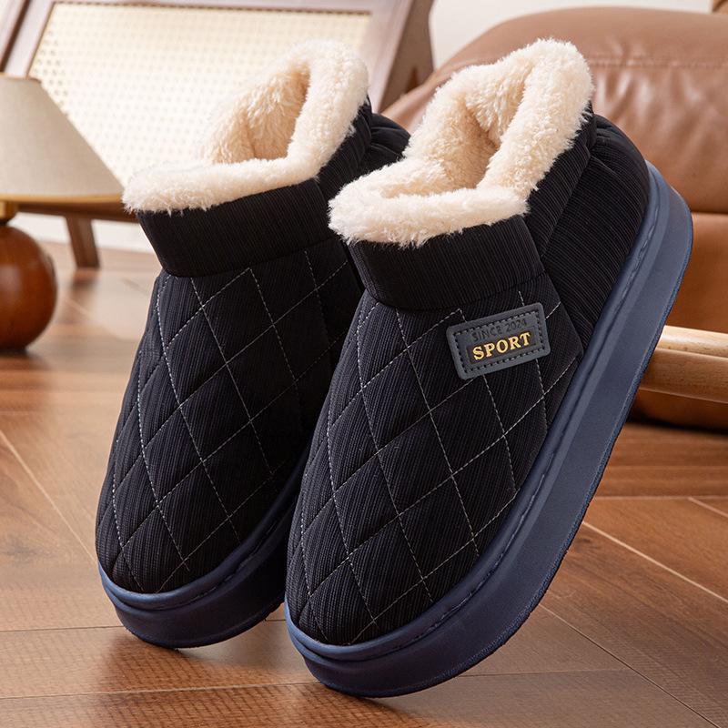 "Sapatos de Algodão de Sola Grossa de Inverno Unissex 2024": Saltos de Veludo para Aquecimento ao Ar Livre e Interior"