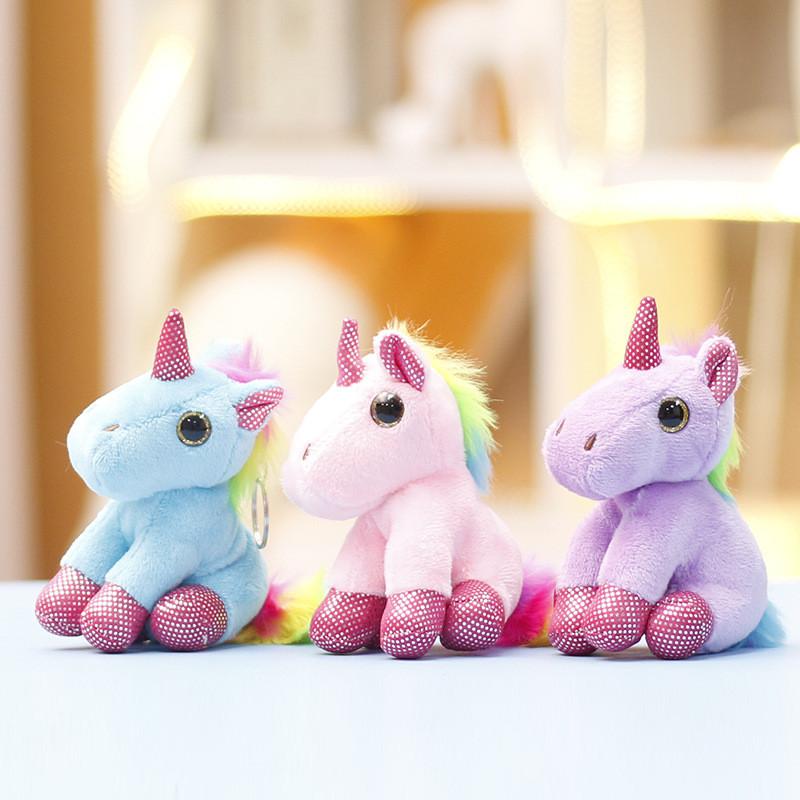 Plush Unicorn Toy With Pp Cotton Filling For Girls Gift Keychain And Bag Decor