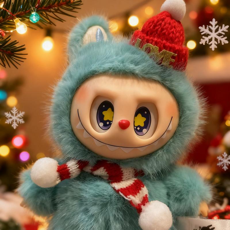 

Рождественские меняющиеся наклейки для глаз ребенка Винил Сделай сам Плюшевая игрушка Разбогатей Lbubu Меняющаяся подвеска для детской сумки Кукла