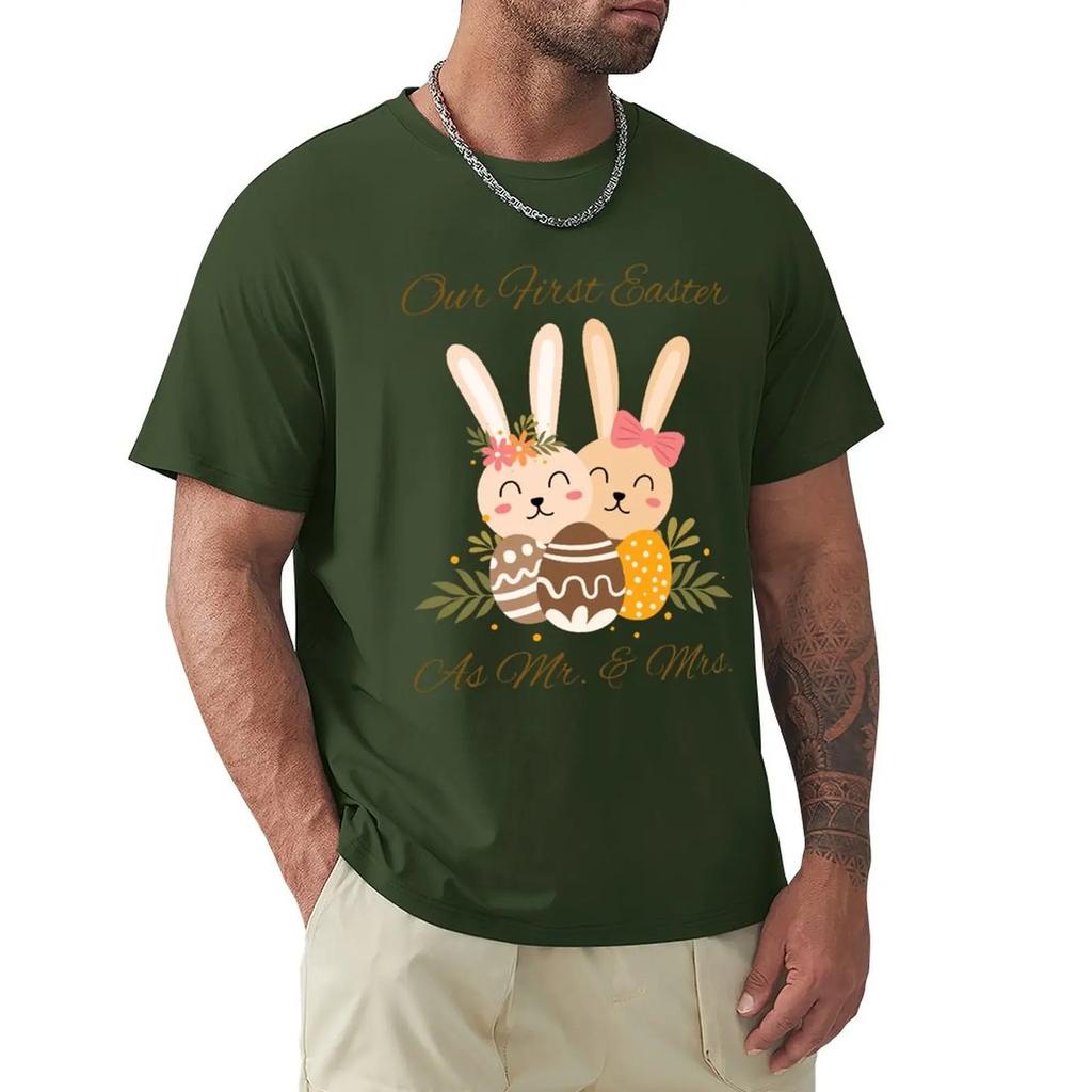 Our First Easter As Mr And Mrs Husband Wife Matching Couple T-Shirt hippie clothes oversized workout shirts