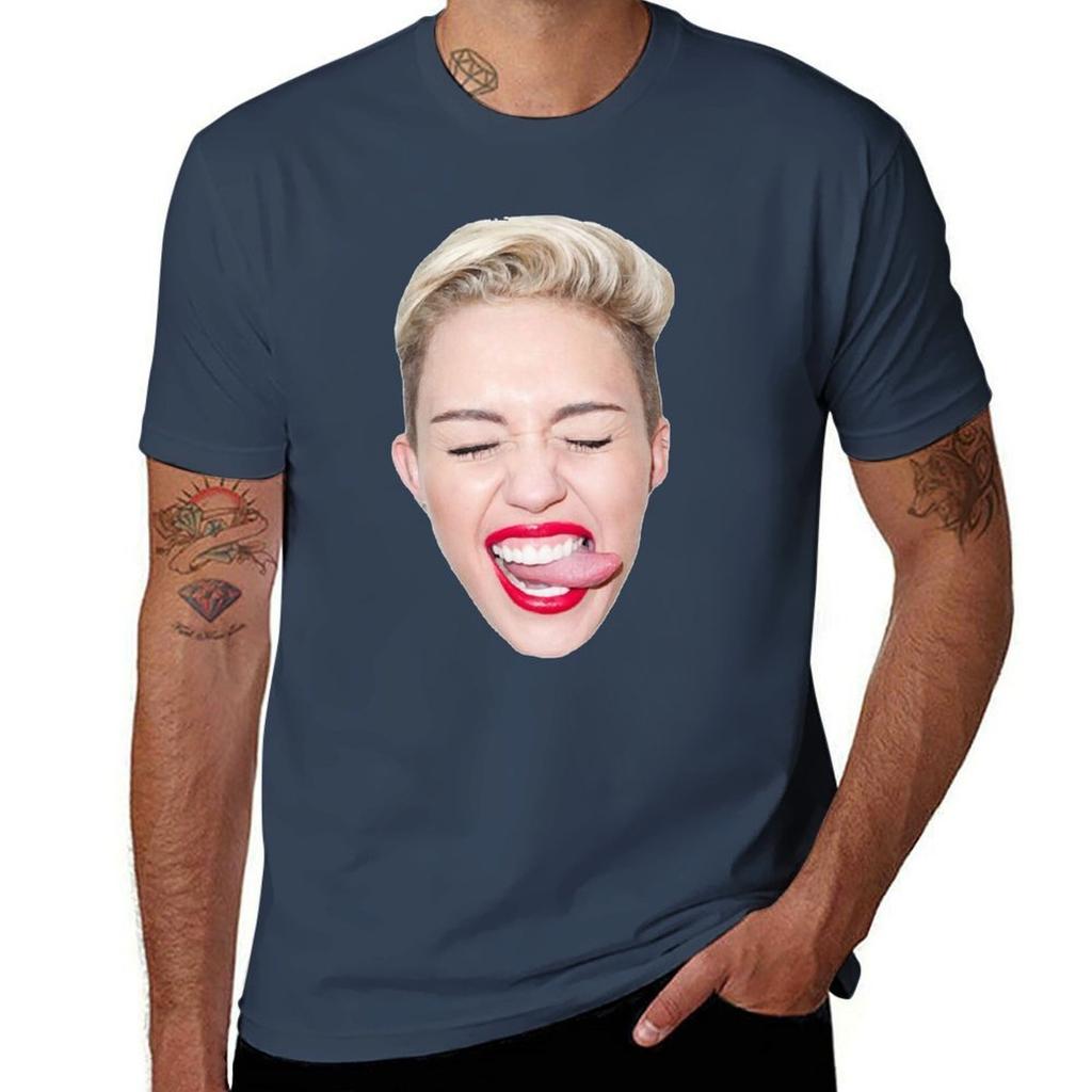 Music Miley Big Face Funny TShirt Standard Fit Solid Tee Shirt