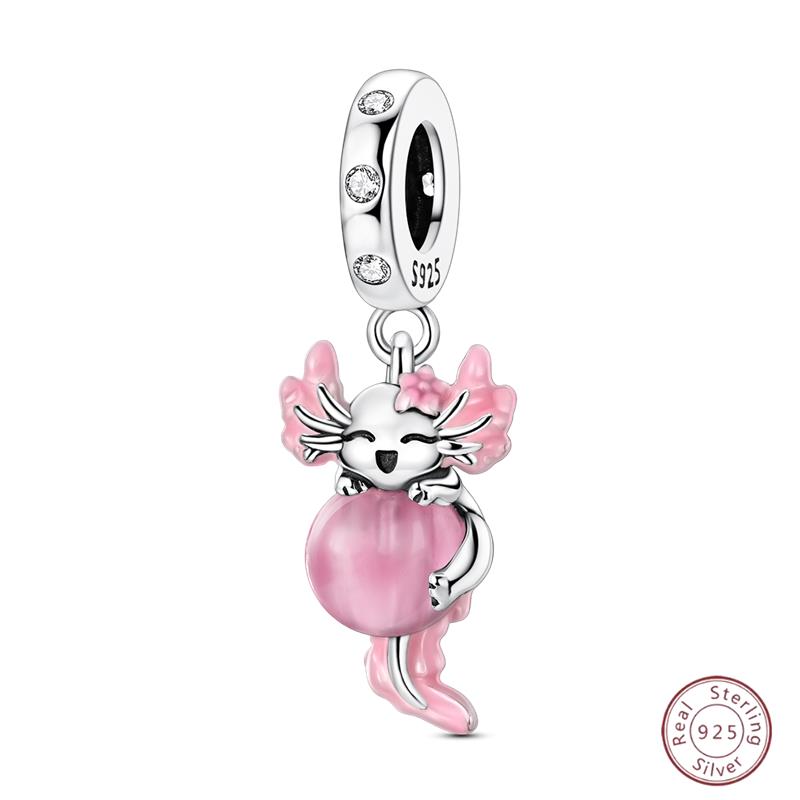 New Original Charm Bead Pendants Copper Crown Strawberry Perfume Gold Bow Fit Bracelet Necklace Women Jewelry