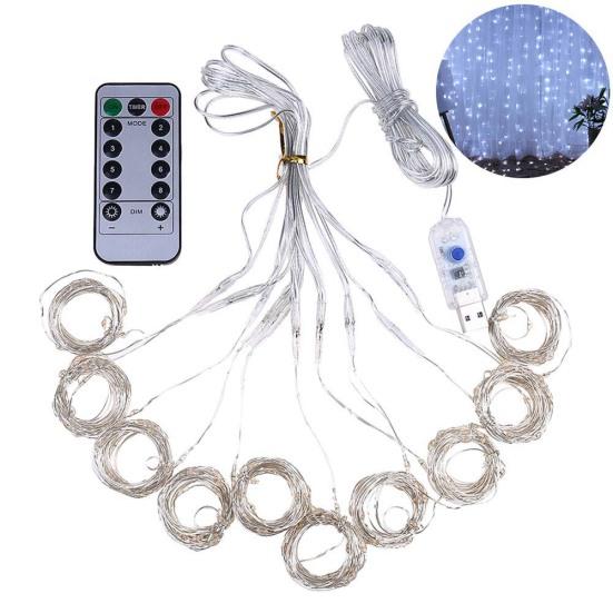 Pleasure Holiday 100LED 3x1Meter Curtain Strings Light USB 8-Mode Fairy Lamp with Remote Control