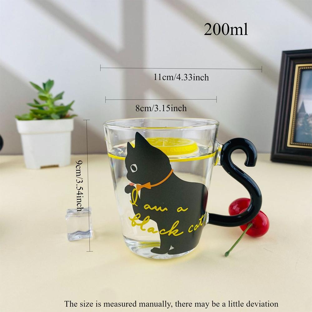 

Высокоборосиликатное стекло, термостойкое, с ручной росписью в виде котят, 6 унций/200 мл, милая кофейная чашка, кружка ручной работы, подарок One Size