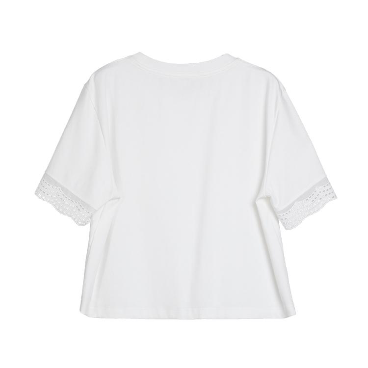 ELLE Loose-Fit Niche Top French High-End Feel Regular Shoulder Round Neck Short Sleeve T-Shirt Women tops White ET47510
