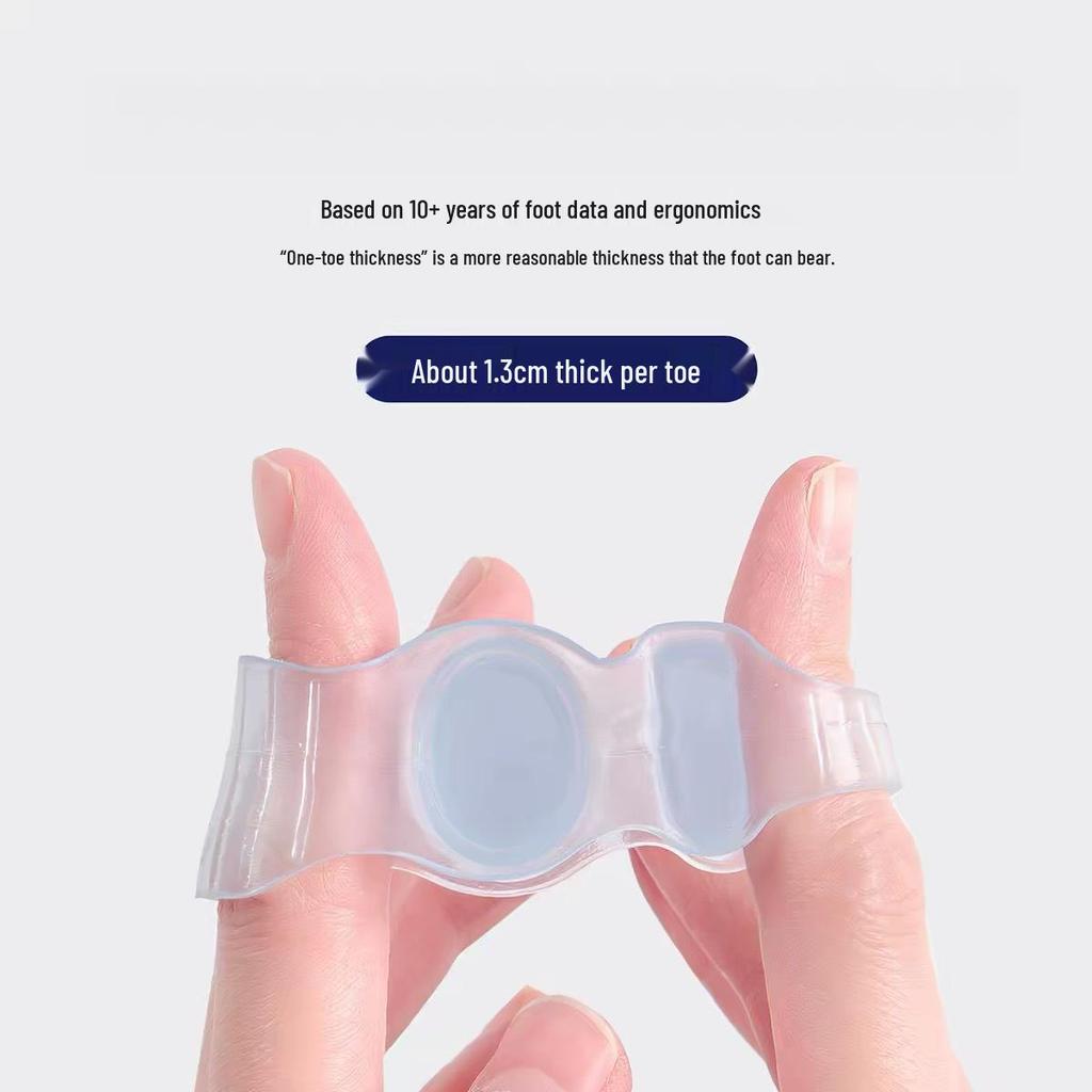 Silicone Three-Hole Toe Separator for Big Toe - Breathable, Soft, Elastic, Anti-Wear for Hallux Valgus.