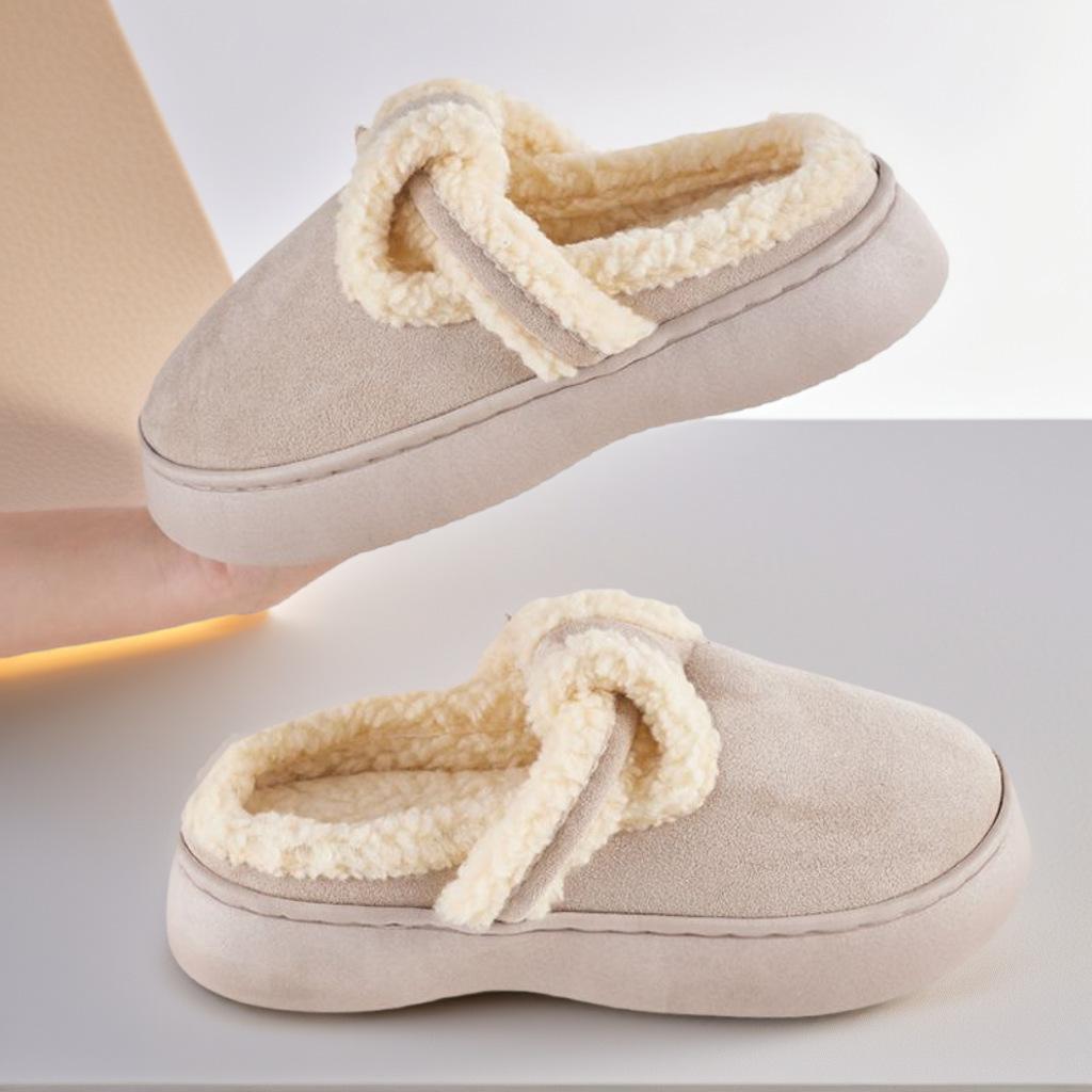 Cotton slippers autumn and winter thick-bottomed couples piled thickened warm and non-slip outer wear home slippers