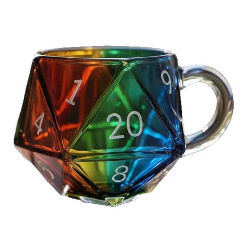 Creative Morning Mug Elegant Dice Mug Polyhedral Dice Coffee Cup for Hot Cold Tea Milk Coffee