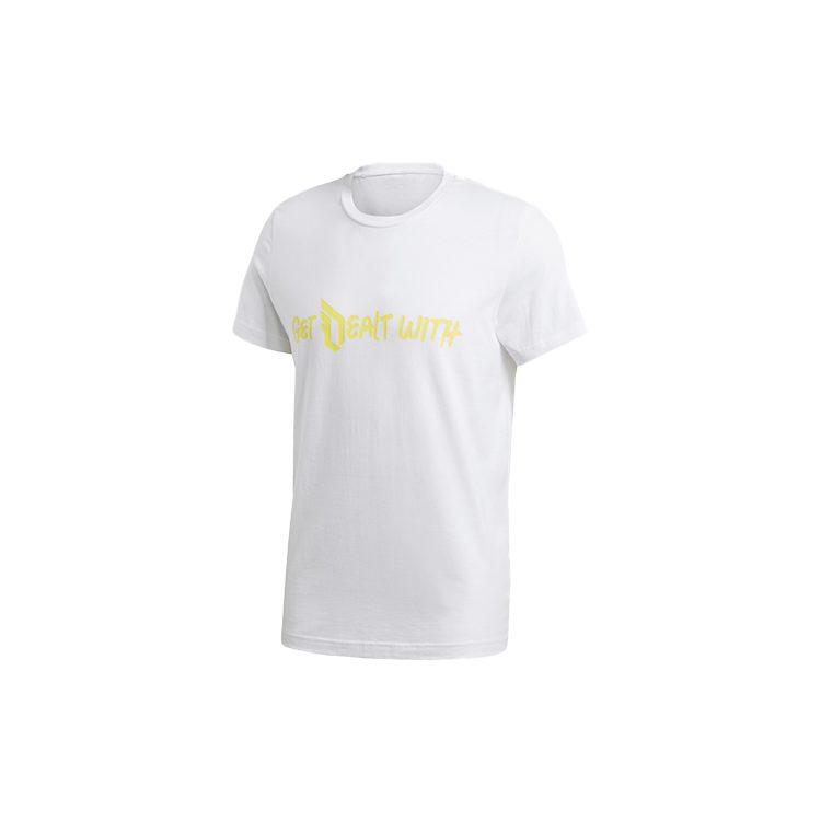 Adidas T Shirts Men's White Crew Neck Moderate Straight Fit GD8715