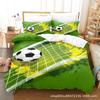 3D Football Series Bedding Set Sports Quilt Cover and Pillow Case 2/3 Pieces Suitable for Home Decoration of Boys' Football Fans' Rooms