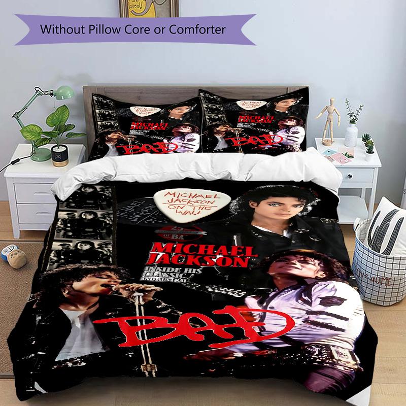 Michael Jackson Bad Tour Print 3Pcs Bedding Setduvet Cover With 2 Bedropillowcase Home Birthday Gift