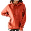 Women's Fashion Leisure Solid Color Pocket Long Sleeve Hooded Pullover Top