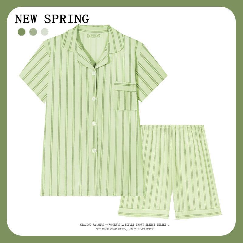 Women’s Cute Cotton Short Sleeve Pajama Set - Summer Style