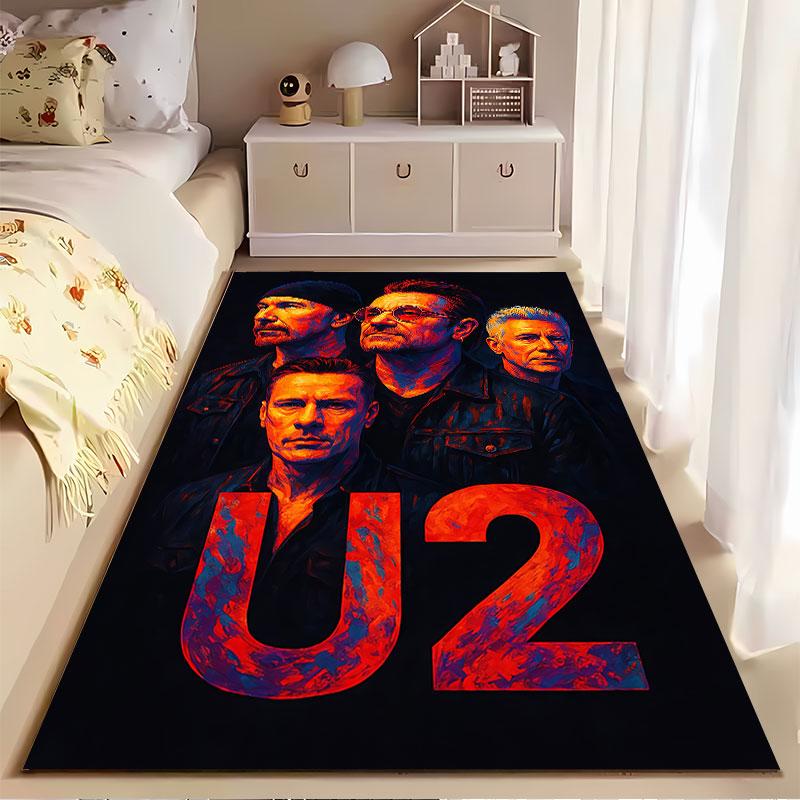 Band Portrait with U2 Logo Suitable As a Non-slip Mat for the Living Room or Bedroom Sofa