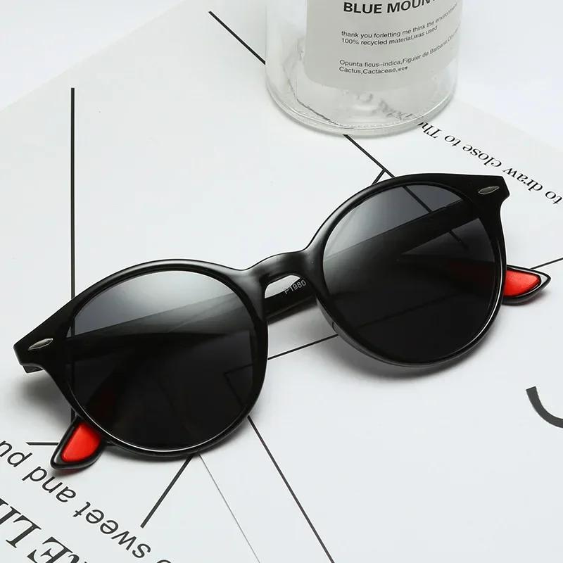 Módní kulaté pánské polarizované sluneční brýle Dámské vintage plastové sluneční brýle pro muže Antireflexní řidičské brýle Ochrana zraku UV400