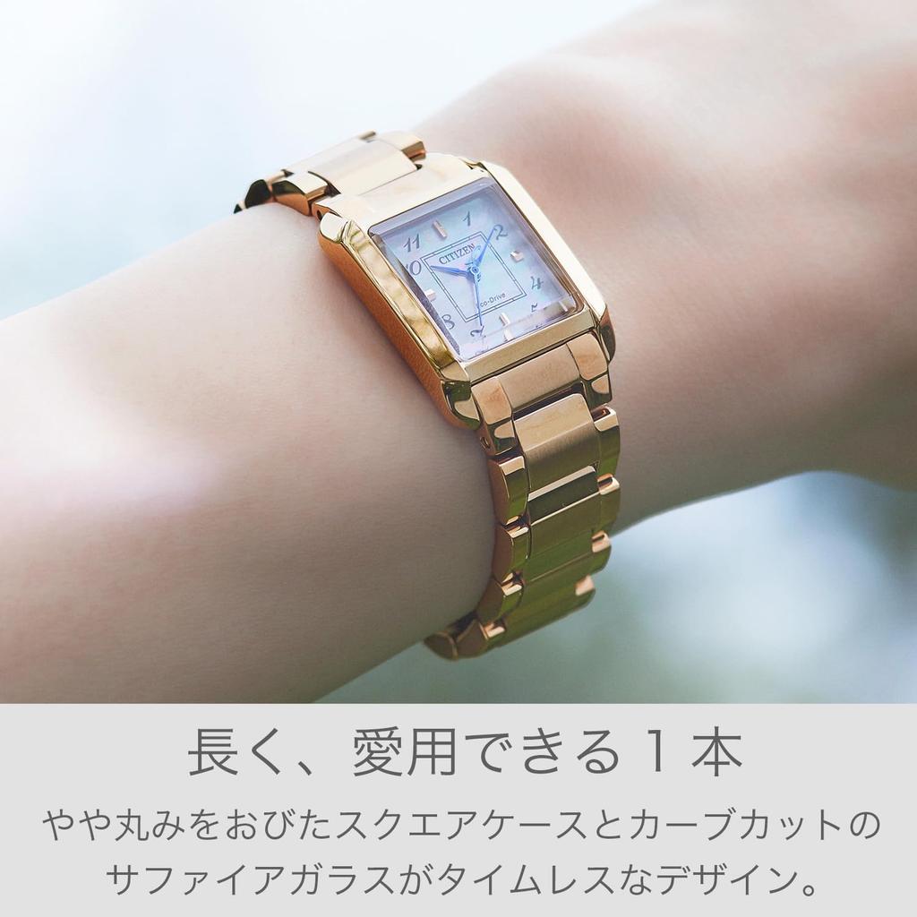 CITIZEN L EW5603-89Y SQUARE Women's Watch Eco-Drive Solar Gold Mother-of-Pearl Waterproof