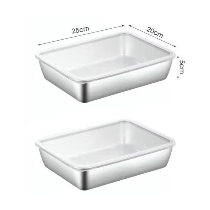 2/3/4/5 Peças Recipiente de Comida de Aço Inoxidável Caixa Com Tampa Grande Capacidade Armazenamento de Alimentos Caixa de Conservação Fresca Bandeja