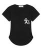 Mucent Sahara Leopard Print Back Logo U-Neck Rolled Short Sleeve T-Shirt (2 Colors)