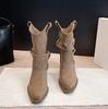 Women's Autumn Boots Thick Heel Pointed Boots Women's 2025 Autumn Winter New Retro Versatile Western Mid Tube Boots for Woman