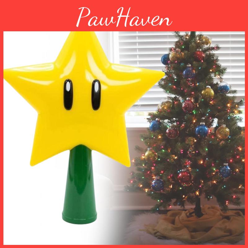 Super Mario Bros Star Light Light Up Holiday Xmas Tree Topper Decor Party Lamp