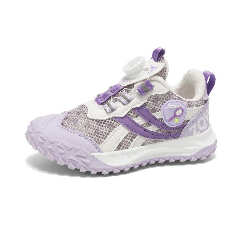 Classmate girls 2025 new spring children's purple sports shoes medium and older children's mesh breathable dad mesh shoes non-slip
