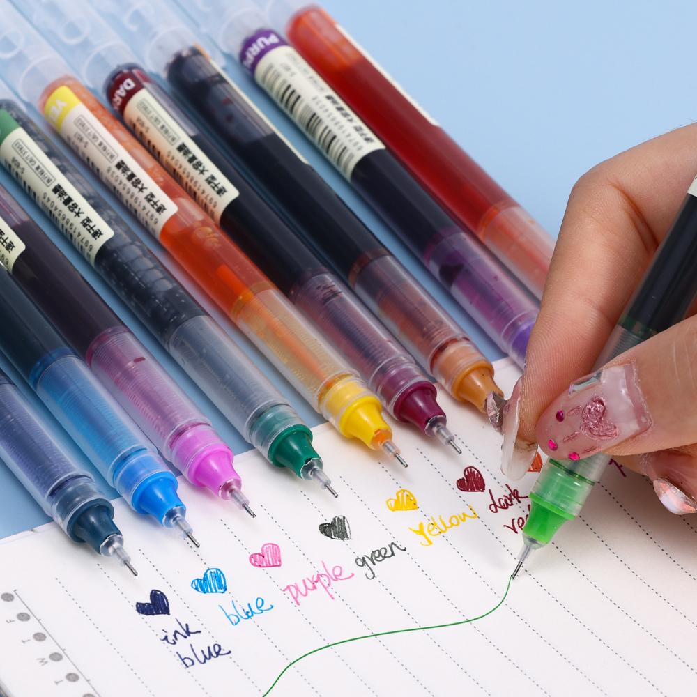 Needle Type Gel Ink Pens Black/Blue/Red 0.5mm Liquid Ballpoint Pen Students Stationery School Office Writing Tool