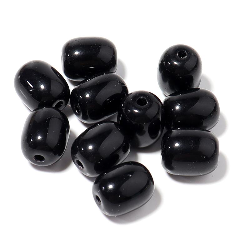 30pcs/lot Solid Oval Cylindrical Glass Beads For Jewelry Making Loose Spacer Beads DIY Bracelet Necklace Accessory