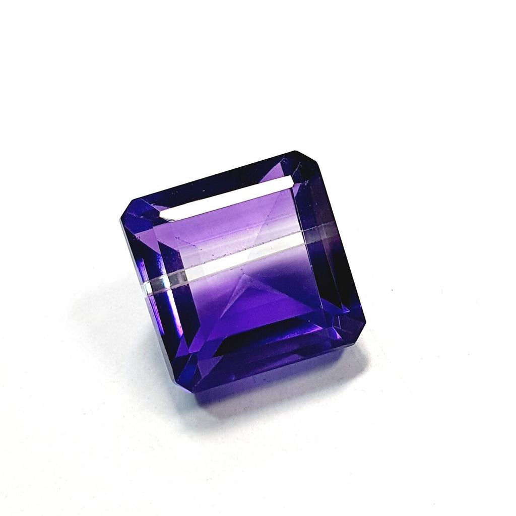 Certified Natural Bi Color Purple Amethyst 27 Ct Emerald Cut Stone u212