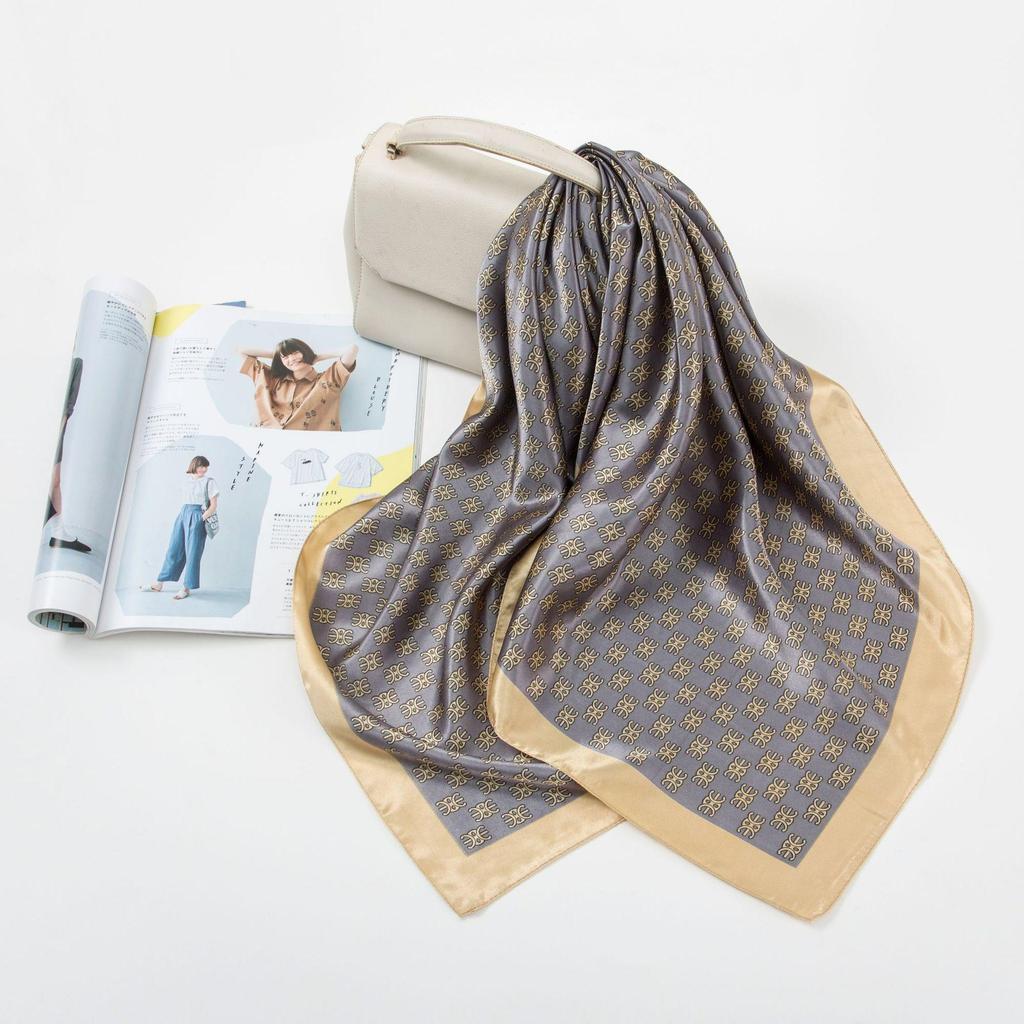 Simulation Silk 90cm Large Square Scarf Silk Scarf Female New 2026 Spring and Fall Models of Foreign Fashion Shirt Large Square Scarf Mother Scarf